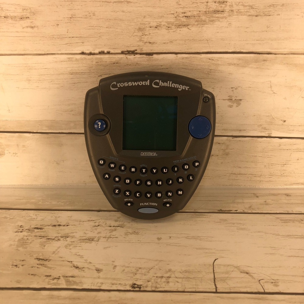 Radica Crossword Challenger Handheld Electronic Game 1999 Vintage Gray 1108